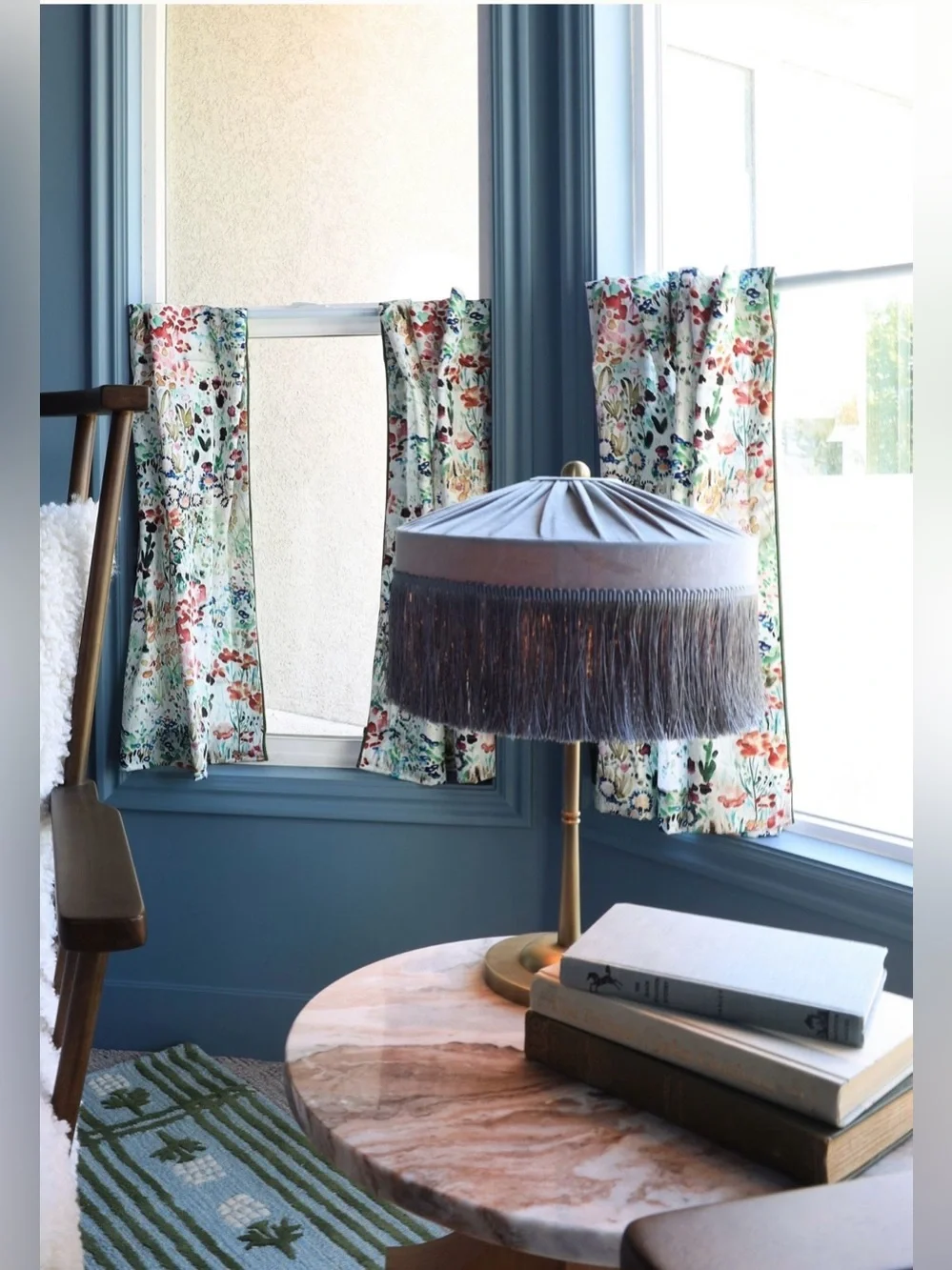 Anthropologie @nestingwithgrace Cotton Floral Printed Cafe Curtains, Set of 2